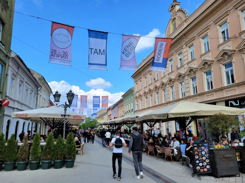 europe, serbia, vojvodina, novi sad, old town by night, pedestrian zone,  night life Stock Photo - Alamy